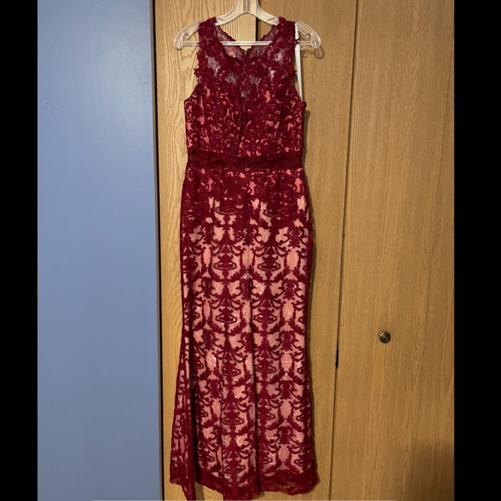 Red evening gown formal